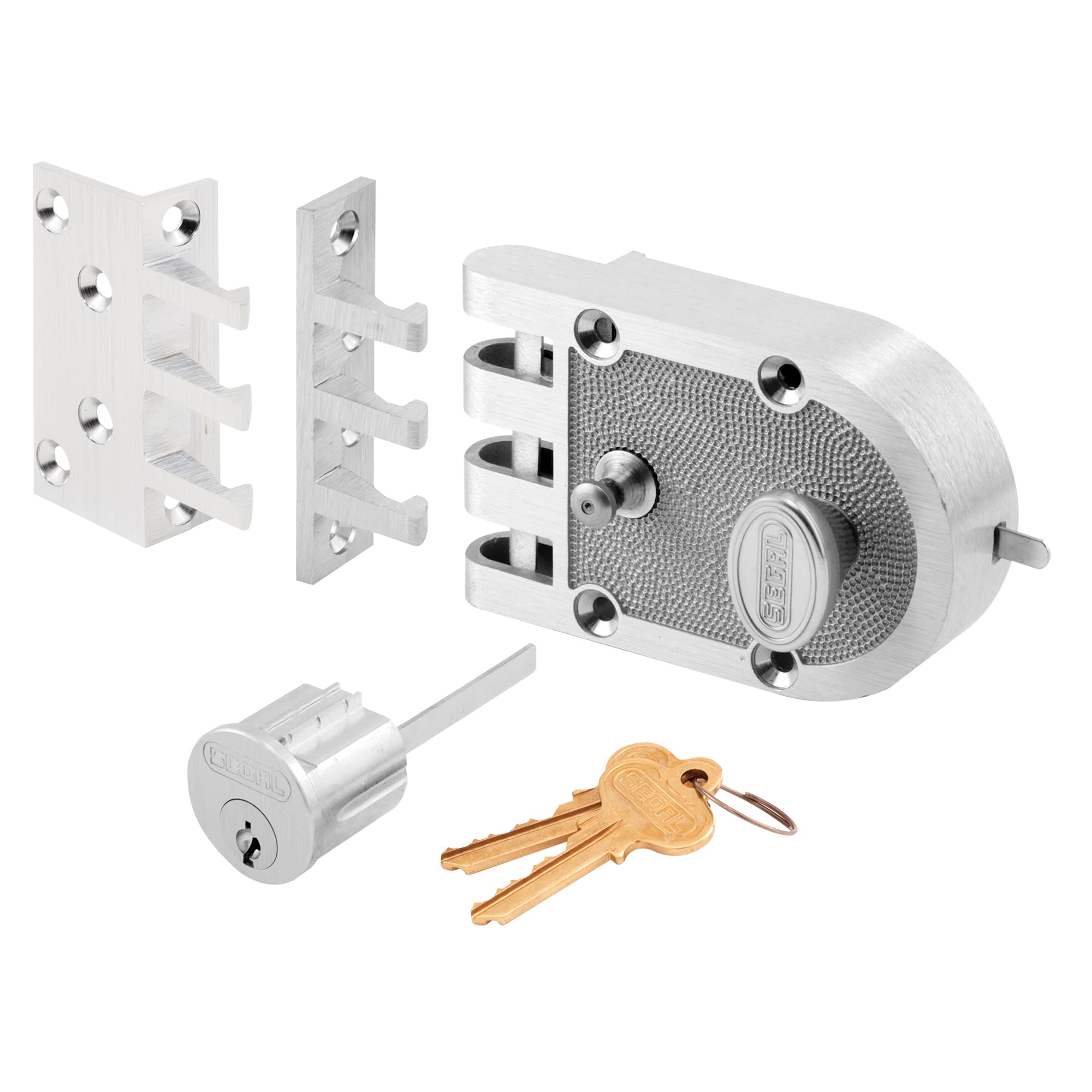 Segal SE 14328 Single Cylinder Deadbolt Chrome Slam Lock with Flat